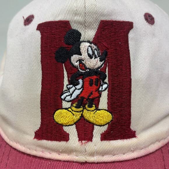 Vintage Disney Mickey Mouse Embroidered Initial M Snapback Cap Dad Hat READ - Picture 2 of 7